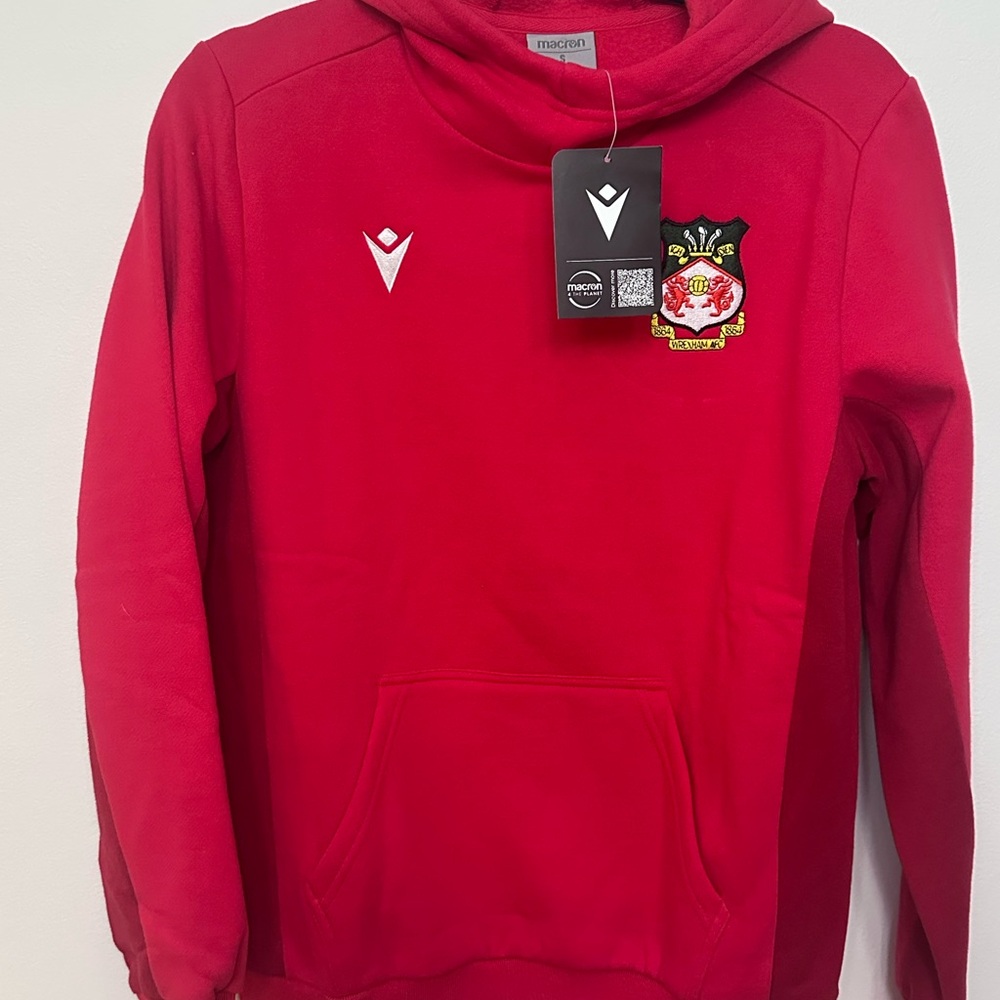 Wrexham AFC Macron Red Hoodie with Crest